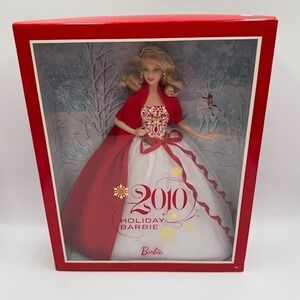Mattel 2010 Holiday‎ Barbie Collector Doll Red White Gown NIB